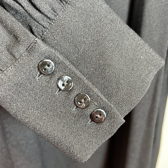 NWT Massimo Dutti Black Midi Dress LBD Ling Sleeve High Neck 2 - Picture 4 of 7